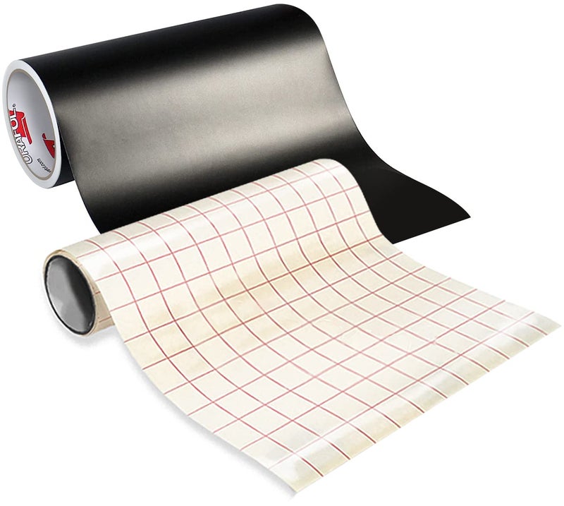 ORACAL 651 Matte Black Craft Self-Adhesive Vinyl Including Roll of Clear Transfer Paper (15 Feet x 12 Inches) - Image 1